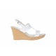 Sandale dama albe din piele naturala platforme de 7cm S46AB