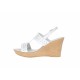 Sandale dama albe din piele naturala platforme de 7cm S46AB