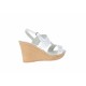 Sandale dama albe din piele naturala platforme de 7cm S46AB