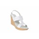 Sandale dama albe din piele naturala platforme de 7cm S46AB