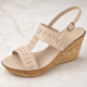 Sandale dama bej din piele naturala box cu platforme de 8 cm S46BEJBOX