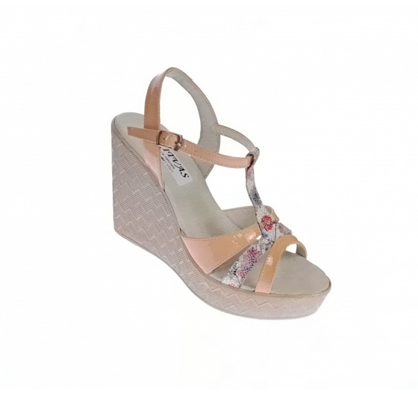 Sandale dama, din piele naturala, Nud - Lac, Color cu platforme de 11 cm, S46NLCOLOR Sandale dama, din piele naturala, Nud - Lac, Color cu platforme de 11 cm, S46NLCOLOR