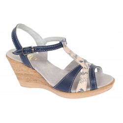 Sandale dama, din piele naturala, Toc 8 cm, Albastru, Color, S47BL1