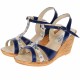 Sandale dama, din piele naturala, Toc 8 cm, Albastru Indigo, S48BLBOX