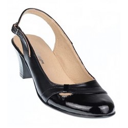 Pantofi dama decupati din piele naturala toc de 5 cm S511NL