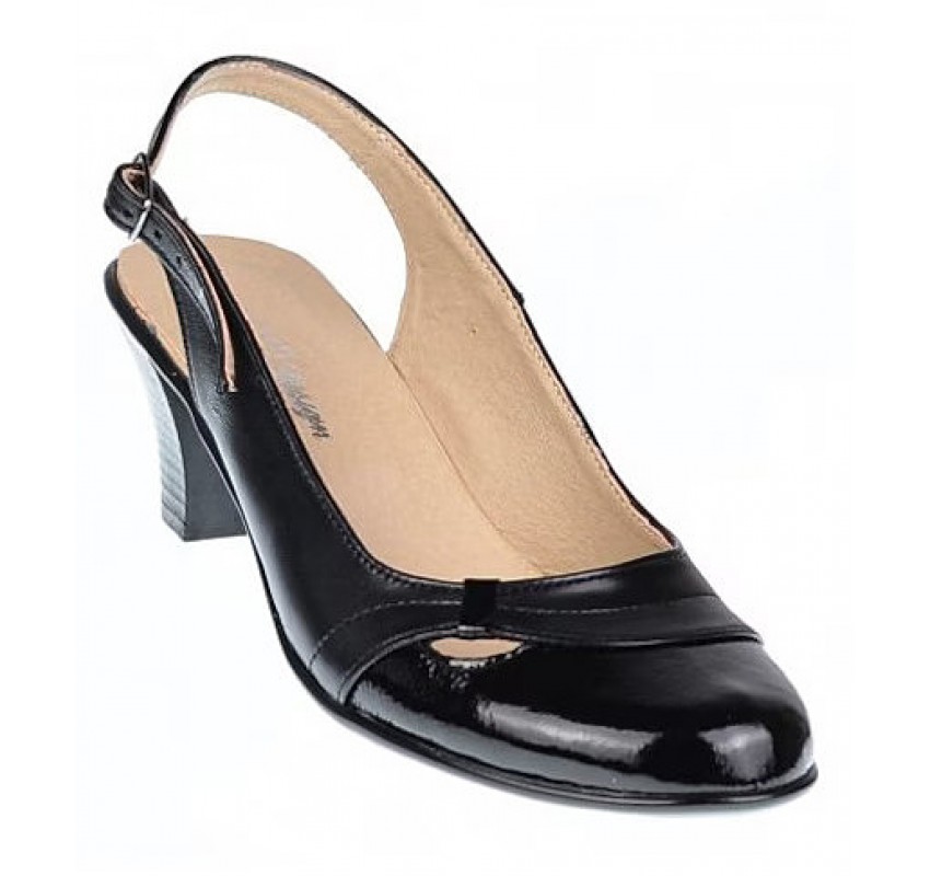 Pantofi dama decupati din piele naturala toc de 5 cm S511NL Pantofi dama decupati din piele naturala toc de 5 cm S511NL