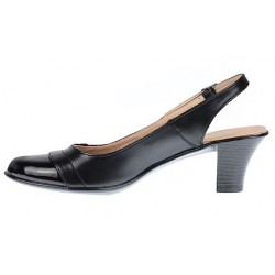 Pantofi dama decupati din piele naturala toc de 5 cm S511NL