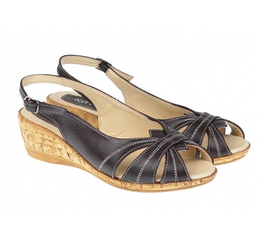 Marimea 36 Sandale dama casual din piele naturala maro S52MA