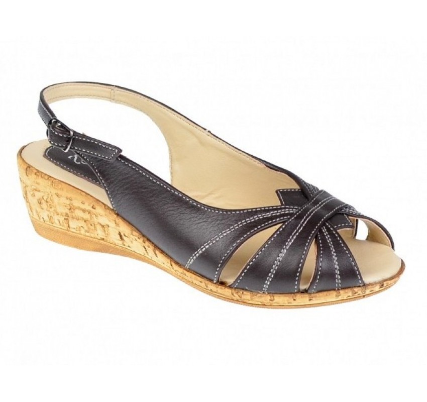 Marimea 36 Sandale dama casual din piele naturala maro S52MA