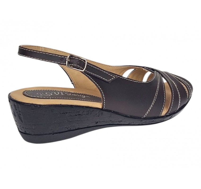 Marimea 38 Sandale dama casual din piele naturala maro S52MN