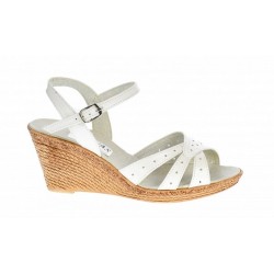 Sandale dama albe din piele naturala box - S5ALB