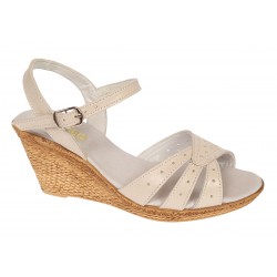 Sandale dama din piele naturala bej box - S5BEJ