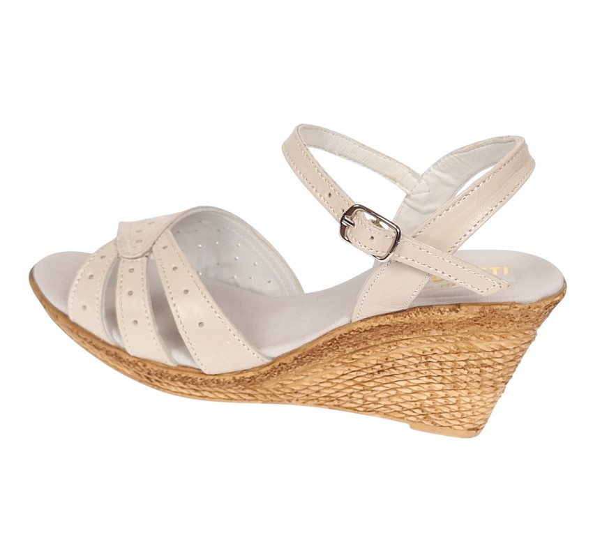 Sandale dama din piele naturala bej box - S5BEJ