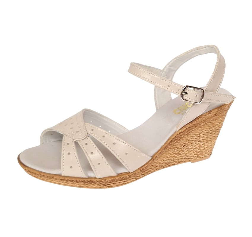 Sandale dama din piele naturala bej box - S5BEJ