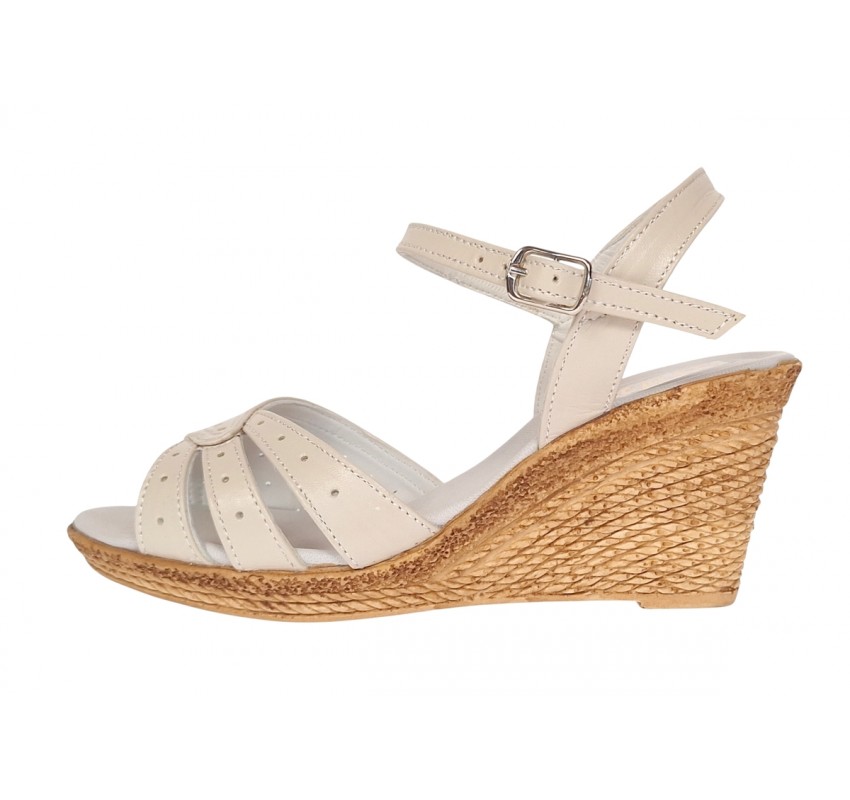 Sandale dama din piele naturala bej box - S5BEJ