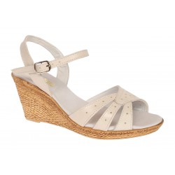 Sandale dama din piele naturala bej box - S5BEJ