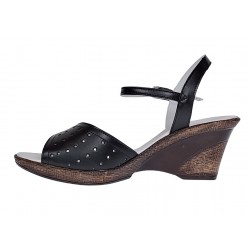 Sandale dama negre din piele naturala cu platforme de 6 cm S5N