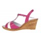 Sandale dama din piele naturala Roz cu Alb - Model cu toc de 7cm S61ROZ Sandale dama din piele naturala Roz cu Alb - Model cu toc de 7cm S61ROZ