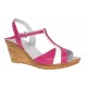 Sandale dama din piele naturala Roz cu Alb - Model cu toc de 7cm S61ROZ Sandale dama din piele naturala Roz cu Alb - Model cu toc de 7cm S61ROZ