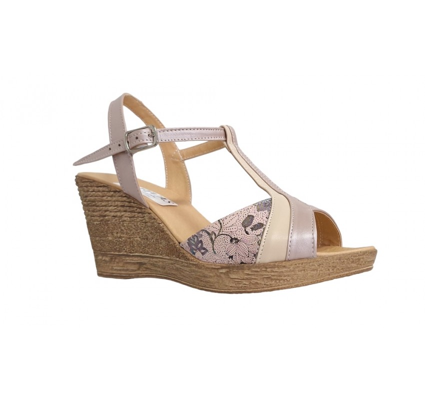 Sandale dama din piele naturala cu platforme de 7cm Nude S61XNUD