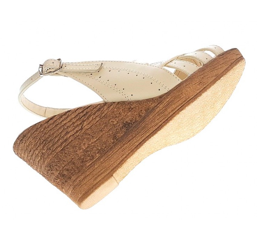 Sandale dama de vara cu platforme de 7 cm, din piele naturala, bej, S64BEJBOX Sandale dama de vara cu platforme de 7 cm, din piele naturala, bej, S64BEJBOX