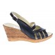 Sandale dama de vara cu platforme de 7 cm, din piele naturala, neagra, S64NBOX Sandale dama de vara cu platforme de 7 cm, din piele naturala, neagra, S64NBOX