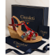 Sandale dama rosii din piele naturala lacuita, detalii florale, talpa tip pana – feminine, expresive S68XLR