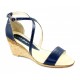 Marimea 36 Sandale dama din piele naturala bleumarin - S7BLU