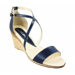 Marimea 36 Sandale dama din piele naturala bleumarin - S7BLU