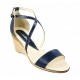 Marimea 36 Sandale dama din piele naturala bleumarin - S7BLU