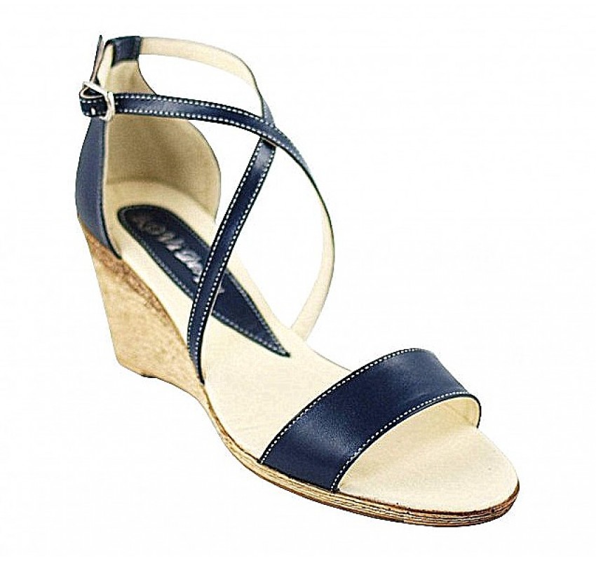 Marimea 36 Sandale dama din piele naturala bleumarin - S7BLU