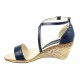 Marimea 36 Sandale dama din piele naturala bleumarin - S7BLU