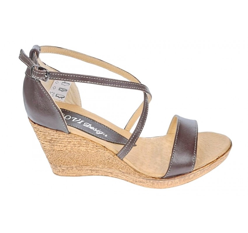 Marimea 38 Sandale dama din piele naturala maro - Made in Romania S7MARO