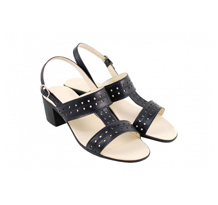 Sandale dama casual din piele naturala - Talia Negru  S7NBOX