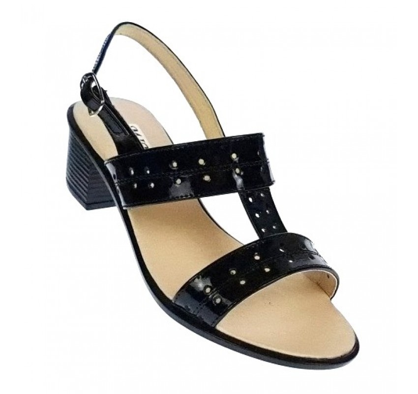 Sandale dama din piele naturala lacuita, negru, Tania - S7NLAC Sandale dama din piele naturala lacuita, negru, Tania - S7NLAC