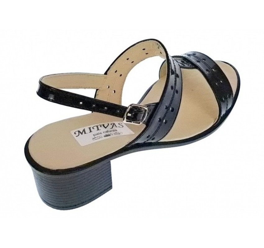 Sandale dama din piele naturala lacuita, negru, Tania - S7NLAC Sandale dama din piele naturala lacuita, negru, Tania - S7NLAC
