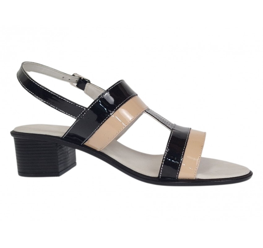 Sandale dama din piele naturala Negru Nud - S7NNUDTPN