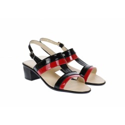 Sandale dama din piele naturala cu toc de 5cm - S7NR