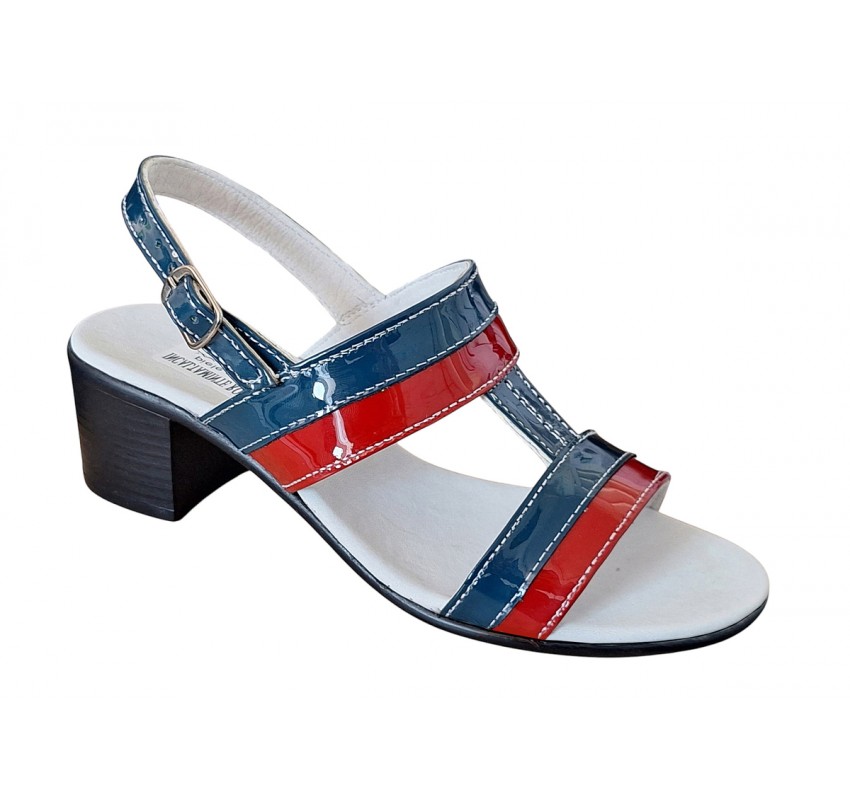 Sandale dama din piele naturala lac - Mdel Rosu Bleumarin S7RBL Sandale dama din piele naturala lac - Mdel Rosu Bleumarin S7RBL