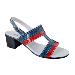 Sandale dama din piele naturala lac - Mdel Rosu Bleumarin S7RBL