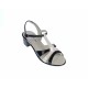 Sandale dama din piele naturala lacuita, Negru, Alb, S81AN Sandale dama din piele naturala lacuita, Negru, Alb, S81AN