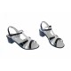 Sandale dama din piele naturala lacuita, Negru, Alb, S81AN Sandale dama din piele naturala lacuita, Negru, Alb, S81AN