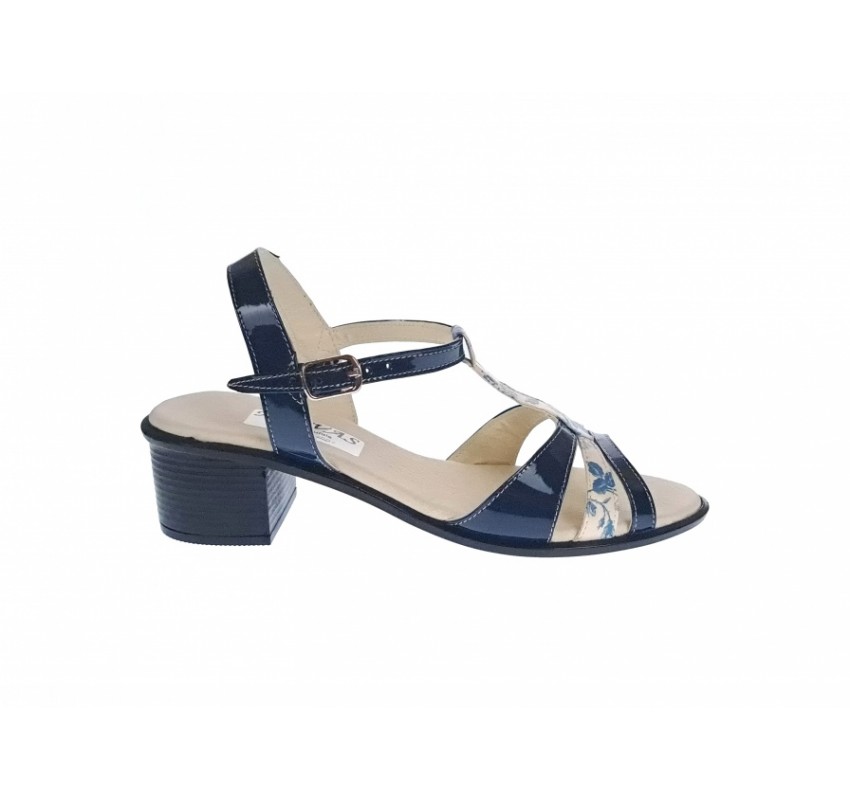 Sandale dama din piele naturala lacuita, bleumarin, S81LBL Sandale dama din piele naturala lacuita, bleumarin, S81LBL
