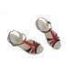 Sandale dama din piele naturala lacuita, negru, rosu, S81NR Sandale dama din piele naturala lacuita, negru, rosu, S81NR