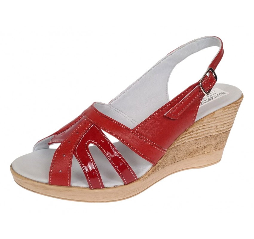 Sandale dama rosii din piele naturala box cu lac, cu talpa tip pana – feminine, pline de energie S89LR