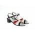 Sandale dama din piele naturala box, alb, negru, rosu, S8ANR
