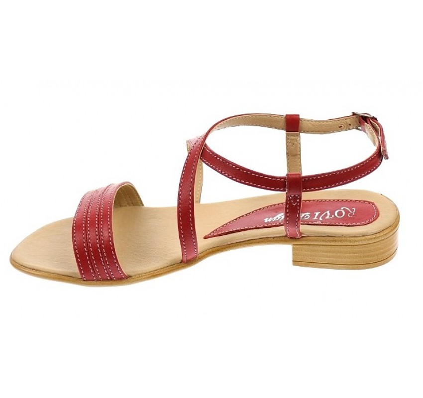 Sandale dama casual din piele naturala Rosu S8R