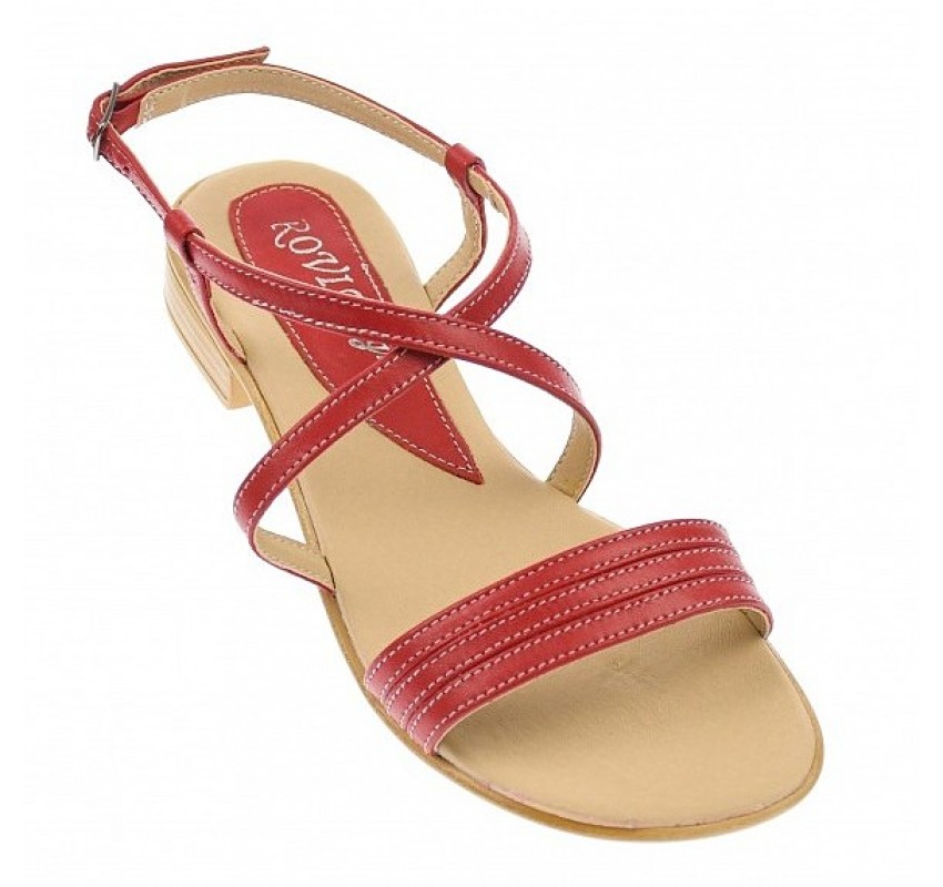 Sandale dama casual din piele naturala Rosu S8R