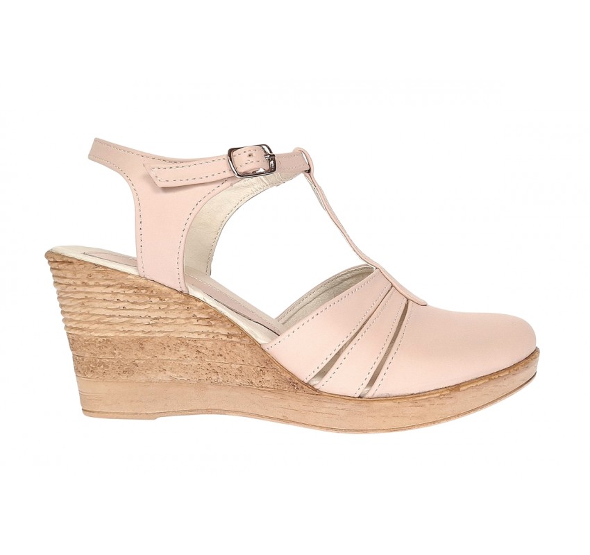 Sandale dama casual din piele naturala bej - S9BEJ