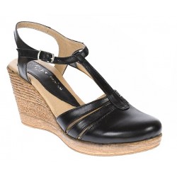 Sandale dama casual din piele naturala S9 Negru